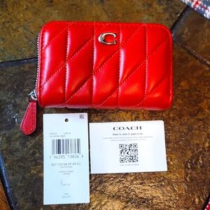 Coach small zip around card case